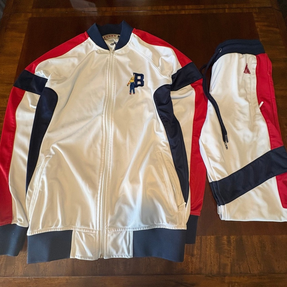 Black Pyramid Colorblock Tracksuit Jacket Pants Set Red White Blue